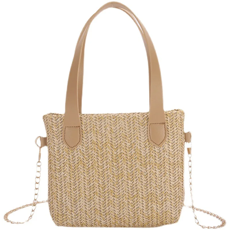 

Women's Bag 2021 Linen Woven Shoulder Bag Crossbody Bags Luxury Handbag Fashion Casual Portable Chain Messenger Bag Female Bag