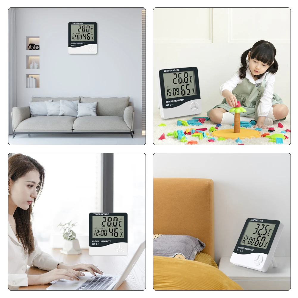 Беспроводной термометр гигрометр с ЖК дисплеем и будильником|Приборы для