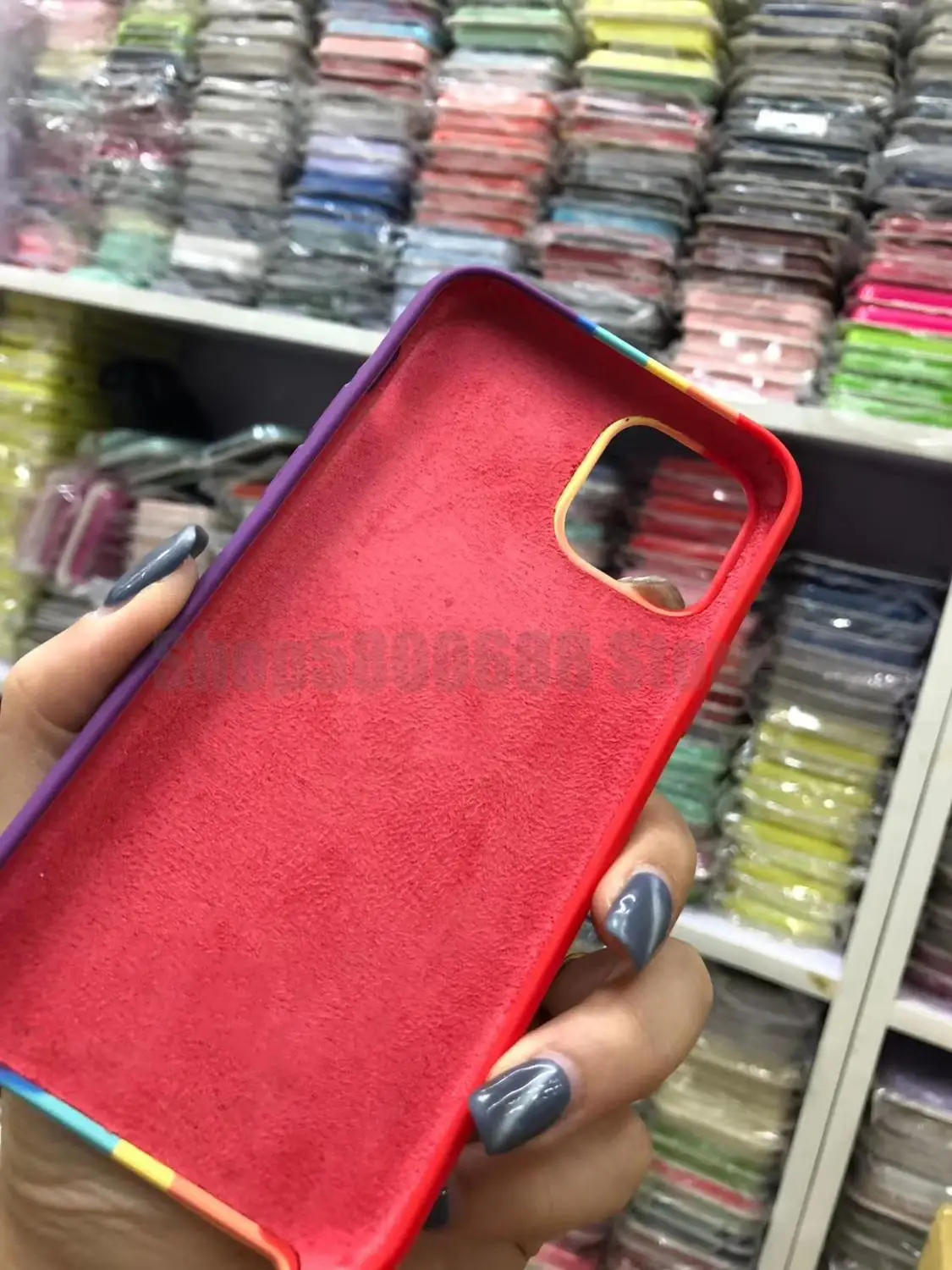 Радужный цвет жидкий силиконовый чехол для телефона iPhone 12 11 Pro Max XS XR 7 8 Plus