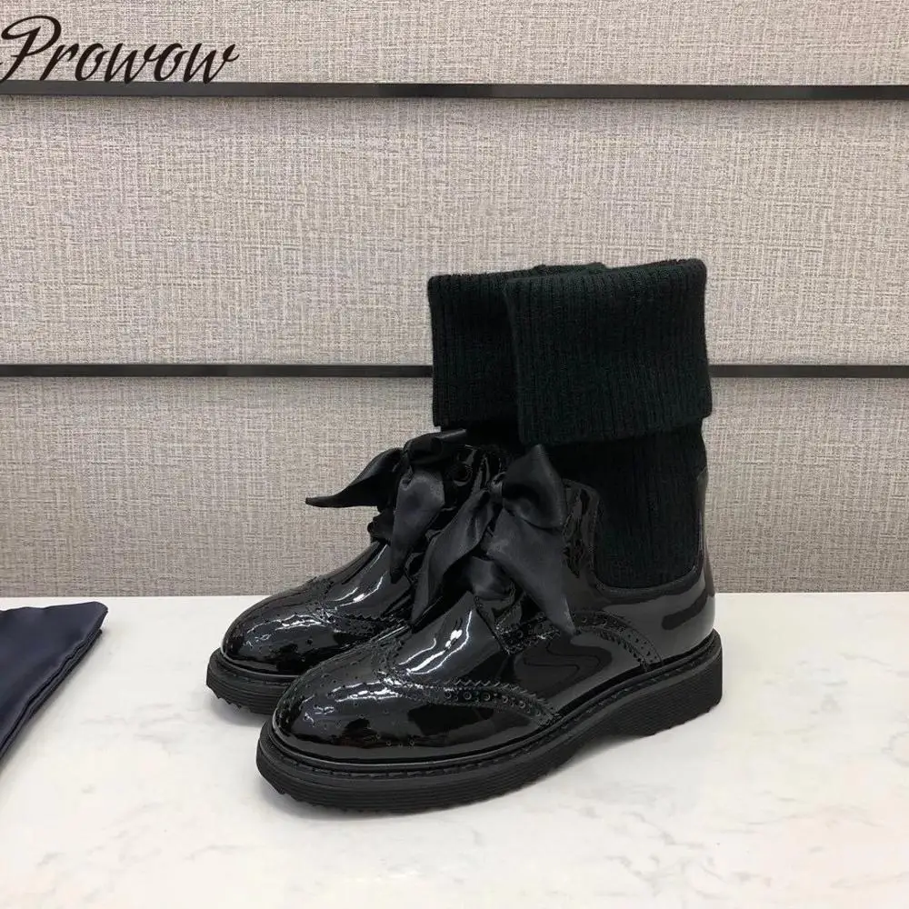 

Женские ботильоны из натуральной кожи с круглым носком и бантиком