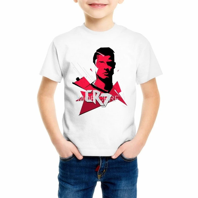 Summer fashion Children's 3d print Lionel Messi t shirt Kid/baby Cristiano Ronaldo short sleeve T-shirts Boys/Girls clothes Z9-4 - Цвет: 5