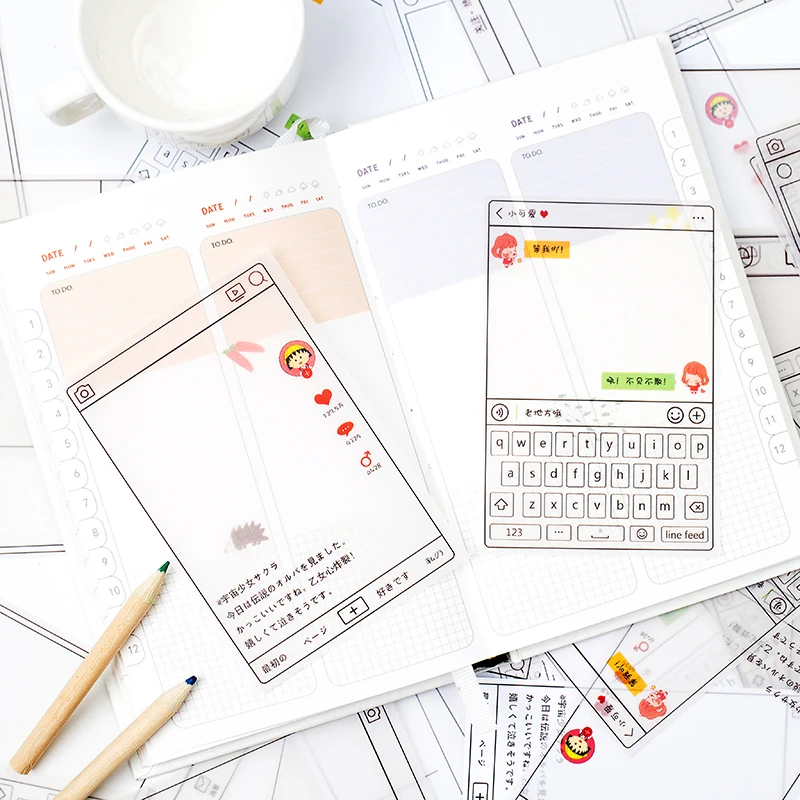 20Pcs/Set Travel Notepad Memo Simple Dialog Sticker DIY Craft Scrapbooking Album Junk Journal Happy Planner Decorative Stickers |