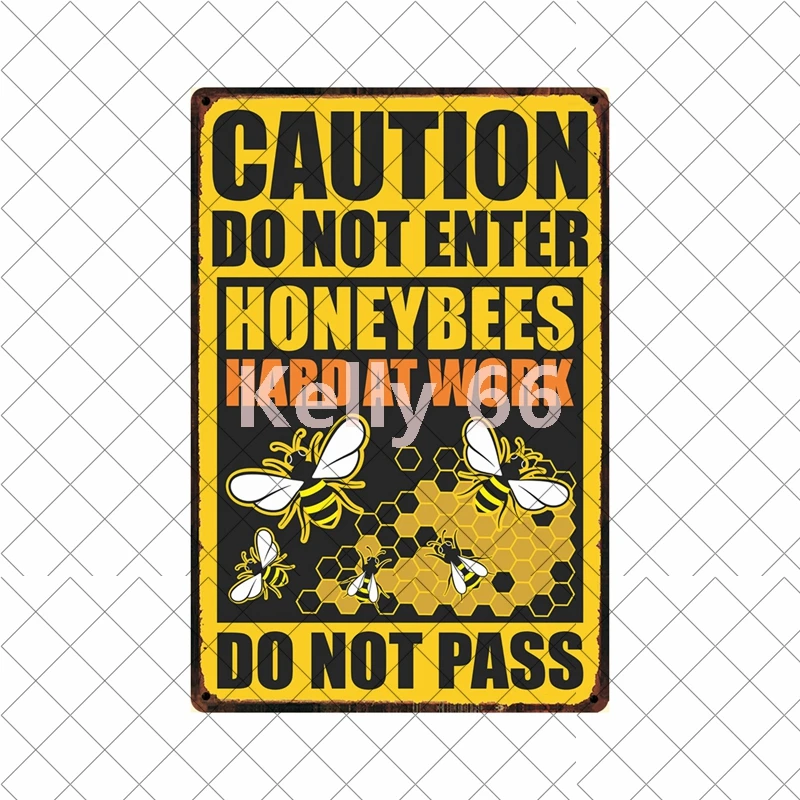 [Kelly66] осторожно Let It пчелы цветок Мёд с принтом You Are My Sunshine Оловянная