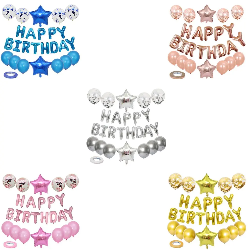 

Wedding Birthday Party Balloons Happy Birthday Letter Foil Balloon Baby Shower Anniversary Event Party Decor Supplies Decoration