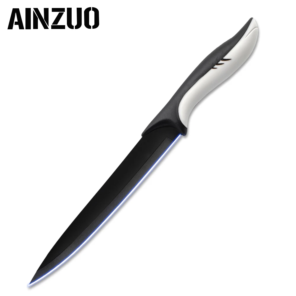 C.8 inch Slicing AINZUO 3cr13 кухонные ножи из нержавеющей стали шеф-повара столовые приборы для очистки овощей утилита Santoku шеф-повара нарезки хлеба ручной работы кухонные аксессуары - Цвет: C.8 inch Slicing