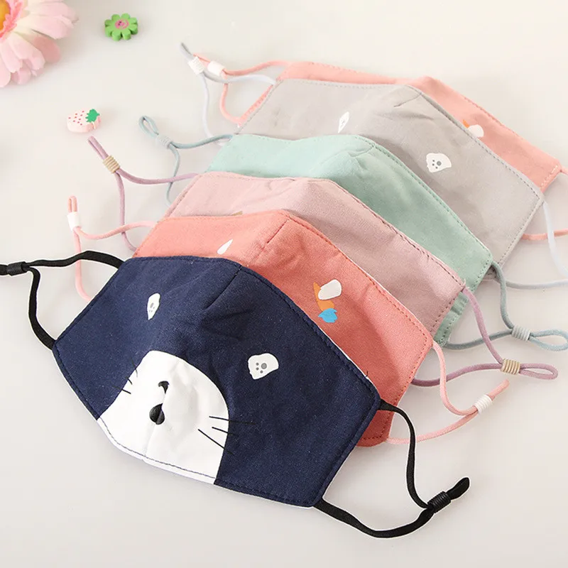 

2pcs Face Children Mask Respiratory cartoon pattern mask for Kids Children adjustable Washable Reusable Face Masks Boys Girls