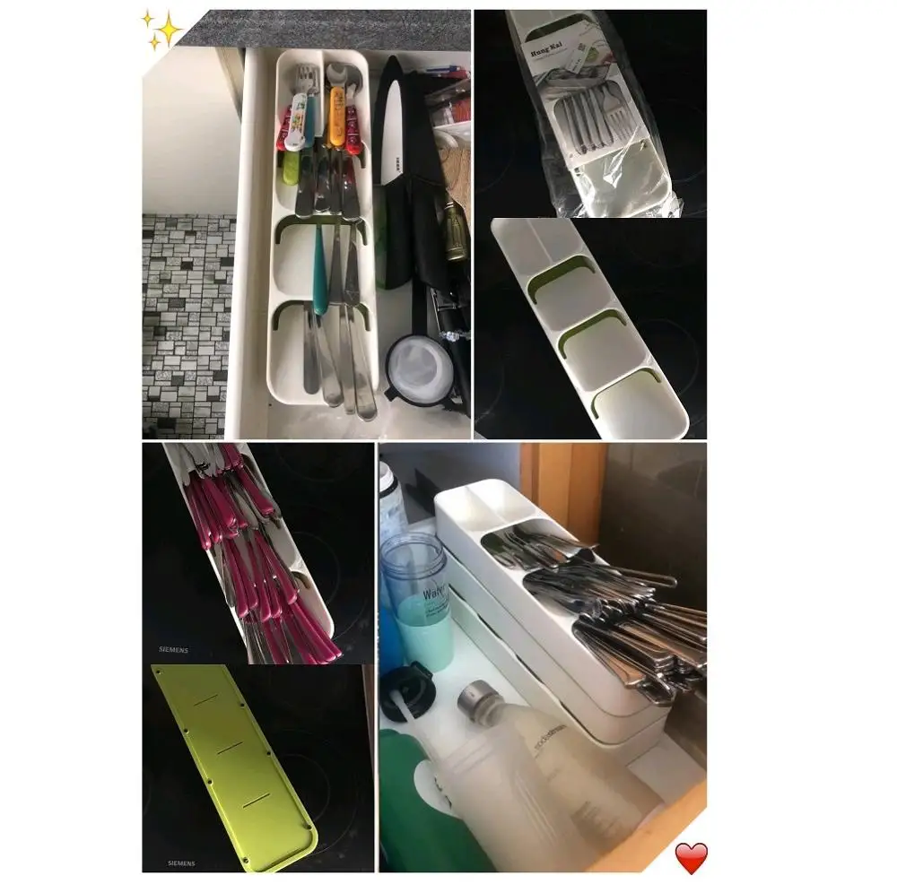 Органайзер для кухонного ящика, лоток, ложка, столовые приборы, отделительная отделочная коробка для хранения столовых приборов, кухонная организация для хранения