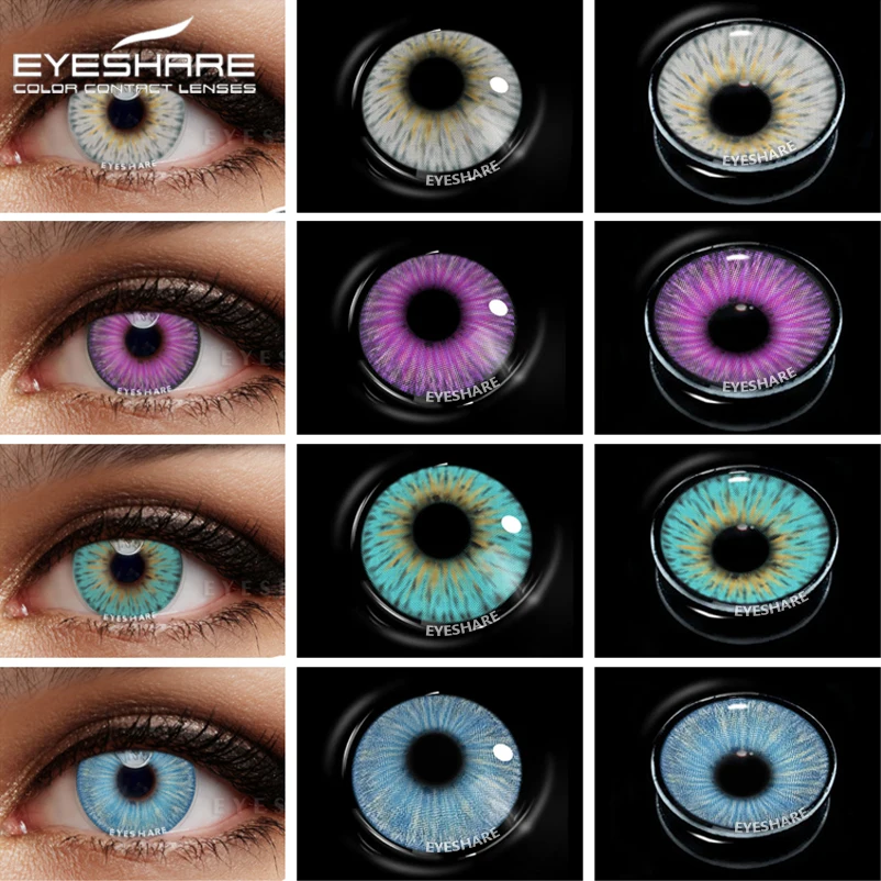 

Цветные контактные линзы EYESHARE для глаз 2 шт. аниме Хэллоуин синие контакты ed ежегодные контактные косметические линзы Красота Макияж