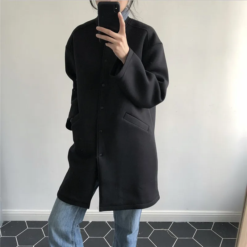 

2020 Autumn And Winter New Air Cotton Baseball Jacket Loose Casual BF Wind Comfortable Solid Color Thickened Jacket Female C172