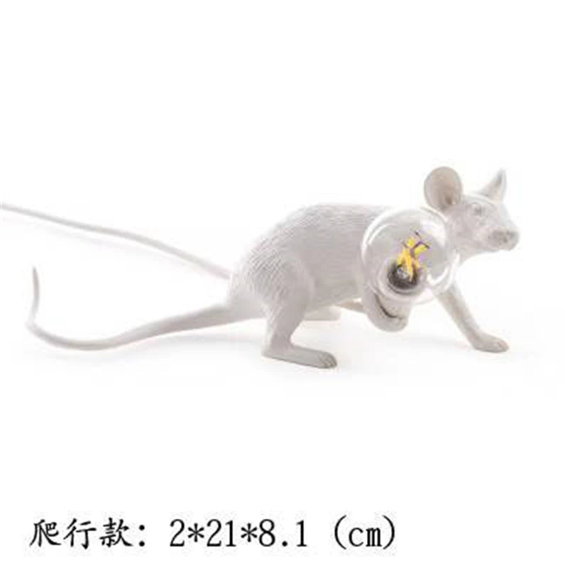 Italian Rat Table Lamp Nordic Bedroom Bedside Fixtures Mouse Lamp Wedding Deco Table Light Children's Gifts Golden Luminaria - Цвет абажура: C