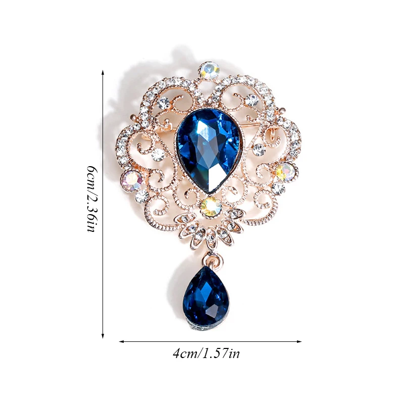 

Women Elegant Baroque Brooches Party Crystal Water Drop Broach Brooch And Pins Clothes Scarf Jewelry Mother's Day Gift
