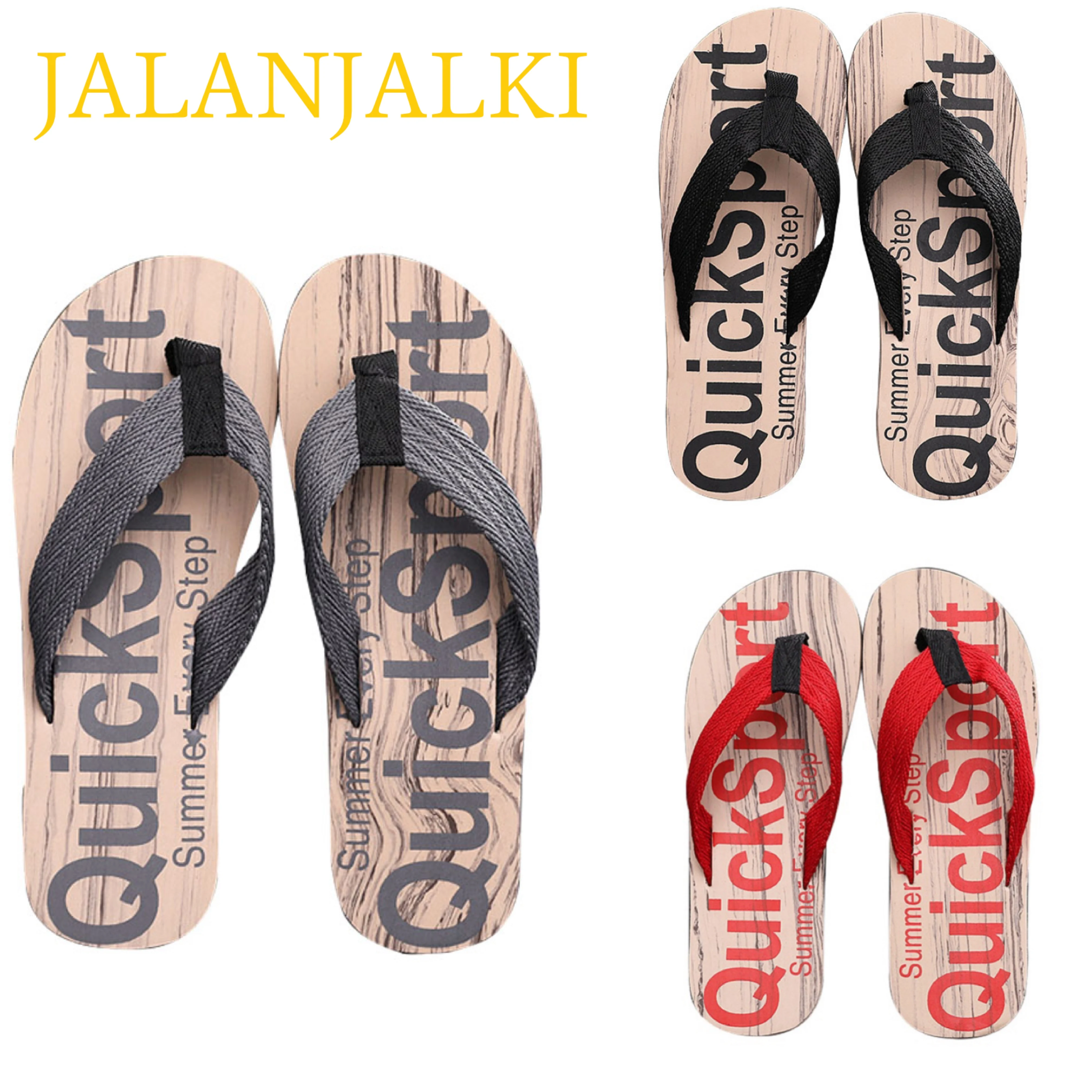 

JALANJALKI Summer Men Slippers Outdoor Non-slip Flat Sole Male Flip-flop Light Weight Basic Sandals Frbaic Lace Soft Men Shoes