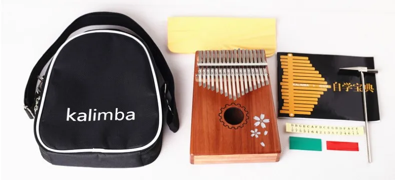 17 ключ калимба красного дерева пианино для больших пальцев Mbira Природный Мини