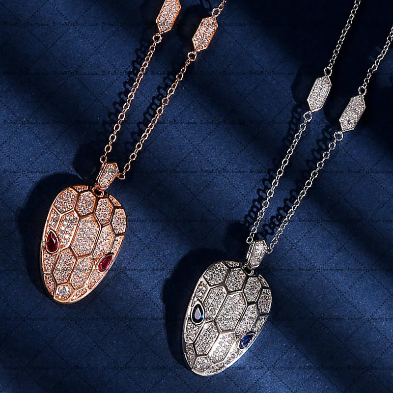

Original S925 Sterling Silver Necklace High Quality Zircon Snake Head Necklace Ladies Birthday Party Temperament Luxury Jewelry