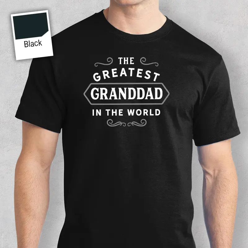Футболка Granddad с днем рождения подарок и персонализированная Мужская футболка