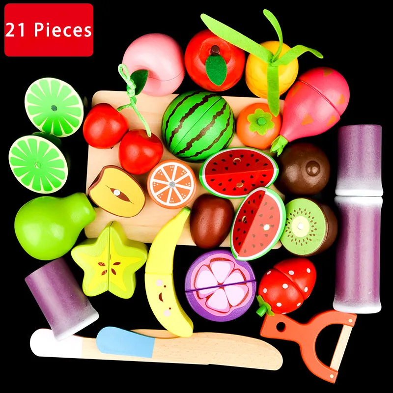 Деревянная игрушка Woo для готовки набор игрушек магнитная деревянная фруктов и