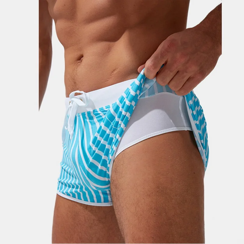 

Striped Mens Sexy Swimsuit Shorts Man Swimwear Men Briefs Swimming sunga Beach Shorts Swim Trunks Sports Surf mayo Board Shorts