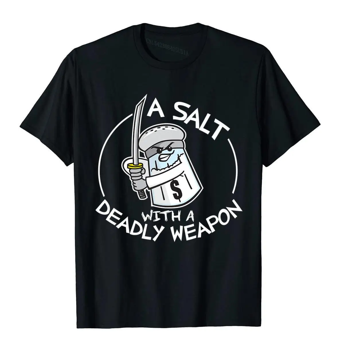 Pun Humor A Salt With A Deadly Weapon Cartoon Funny Premium T-Shirt Tees Designer Beach Cotton Men T Shirt Birthday
