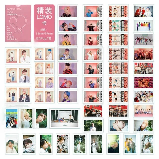 54 шт./компл. KPOP Blackpink LOMO Card Bangtan мальчики фотографии фото открытка фотографии канцелярские товары украшения принадлежности веер подарки