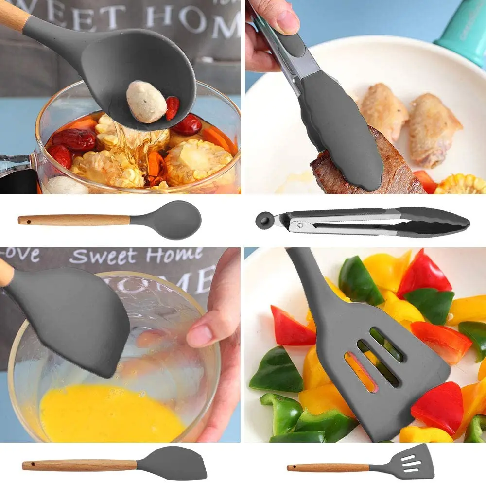 Силиконовые Пособия по кулинарии набор посуды с антипригарным покрытием шпатель