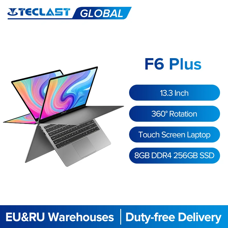 Ноутбук Teclast F6 Plus 13 3 дюйма Gemini Lake 8 ГБ LPDDR4 256 Гб SSD Windows 10 ноутбук с вращением на 360