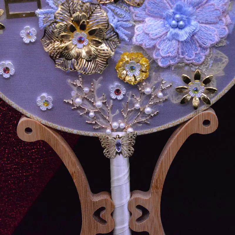 

Photographed props wedding room decoration Chinese wedding bouquets Wedding Bride Handheld Fan Circular Flower Fan
