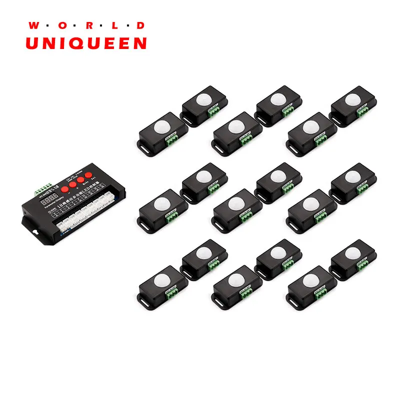 

18-позиционный сенсорный программируемый светодиодный контроллер для адресный свет, с SD-картой, используйте датчик для выбора шаблона, WS2811, ...