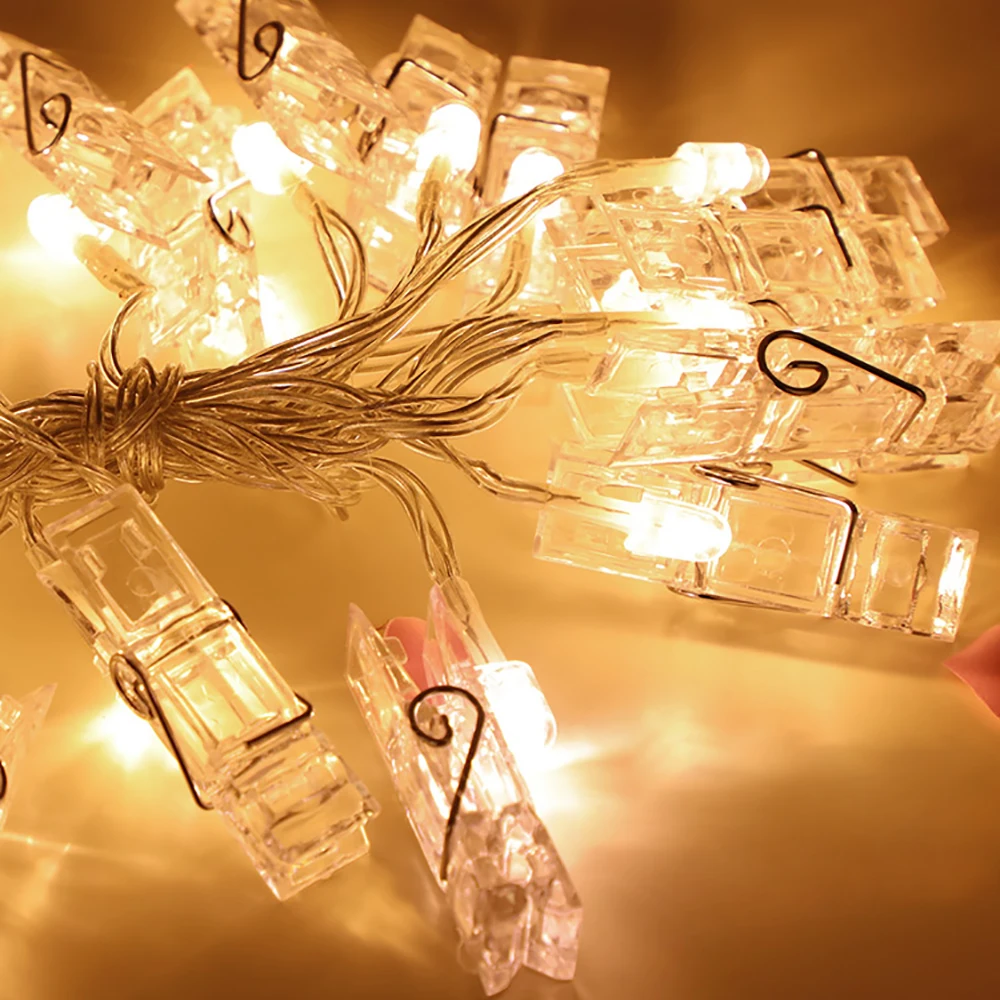 

Colorful LED Light String Fairy Photo Clip Lights Garland Decoration Marriage Roposal Couple Memorial Vlog DIY Photo Wall