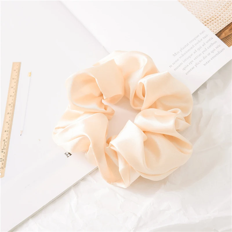 

1PC Women Reflect Light Scrunchie Ponytail Holder Hair Bands Satin Silk Solid Hair Ties Hair Accessories Headband For Women