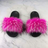 summer fur flip flops ladies furry slides for women home fluffy slippers female soft sandals 2021 new faux fur shoes wholesale