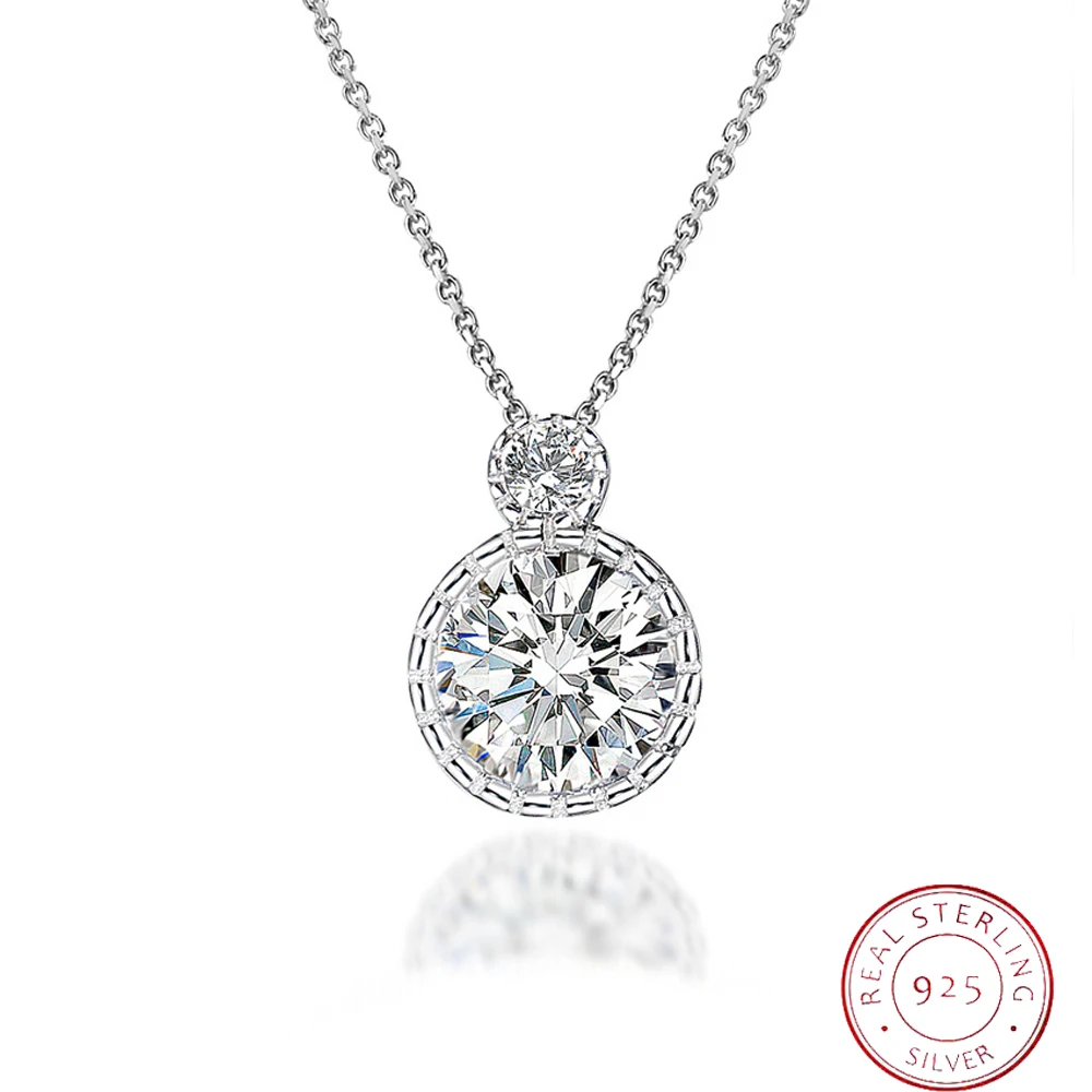 Женское ожерелье из серебра 925 пробы с кристаллами|Подвески| |