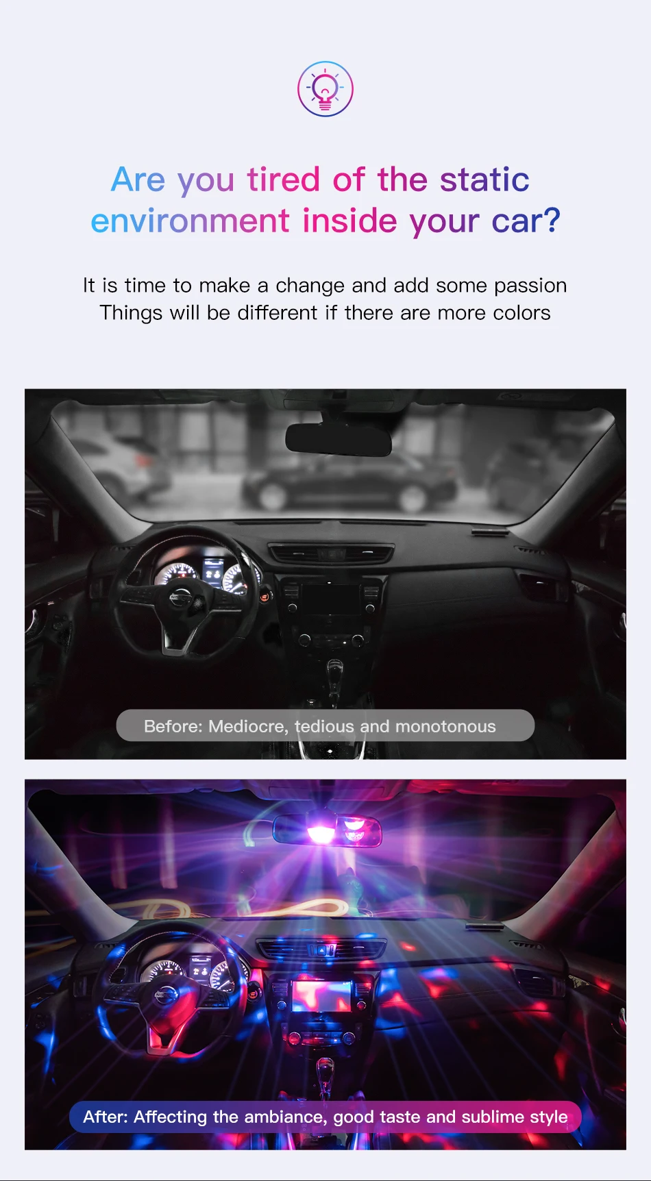 Baseus светодиодный RGB атмосферный светильник авто внутренний Автомобильный USB зарядка окружающий светильник DJ музыка звук датчик вечерние караоке светильник s