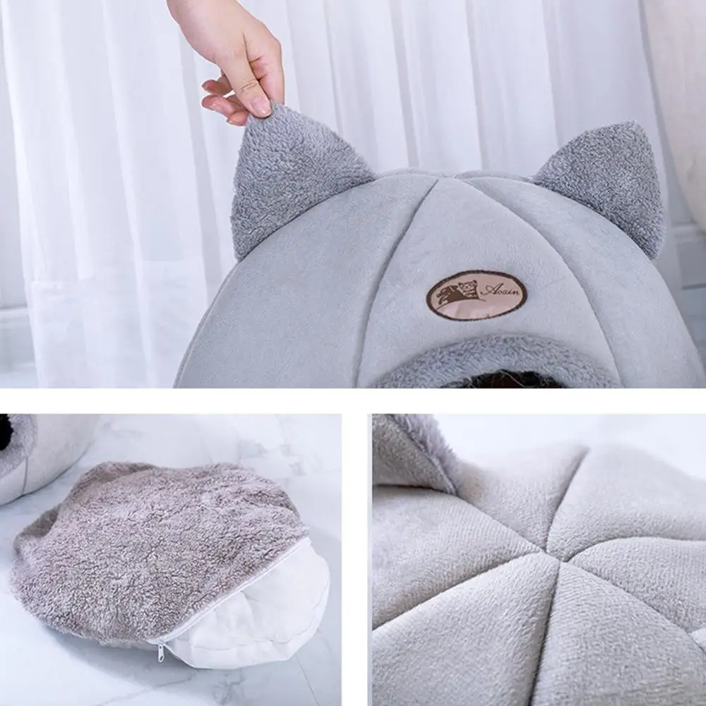

Removable Cat Bed Indoor Cat Dog House With Mattress Warm Pet Kennel Deep Sleeping Winter Kitten Kennel Puppy Cage Lounger