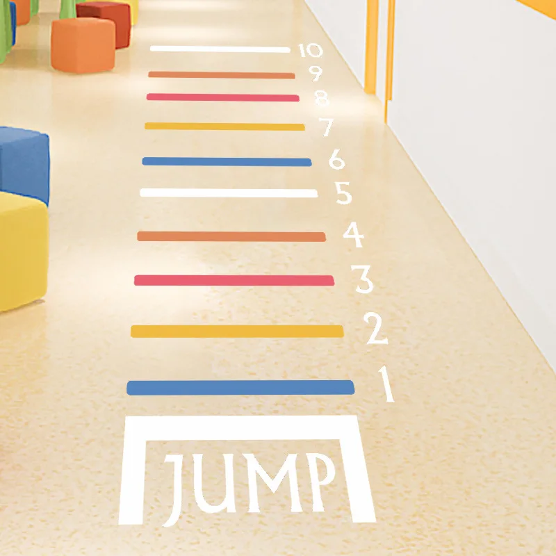 Children Jump Sport Game Number Floor Sticker Home Decor Living Room  Playground Decoration Kids Playroom Mural Nursery Decal Ar