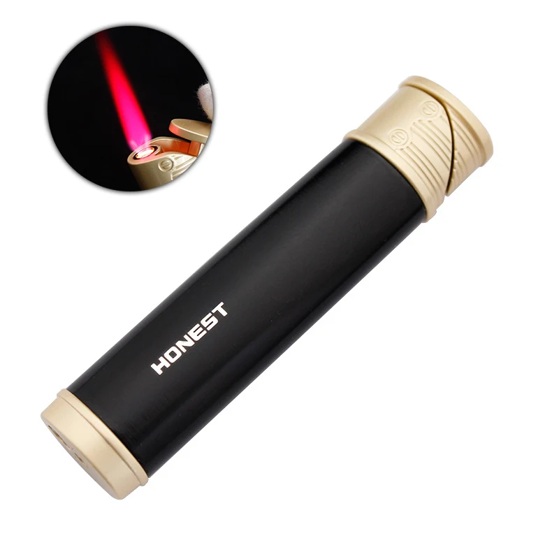 Искренняя красная струйная зажигалка классический цилиндр ветрозащитный газ