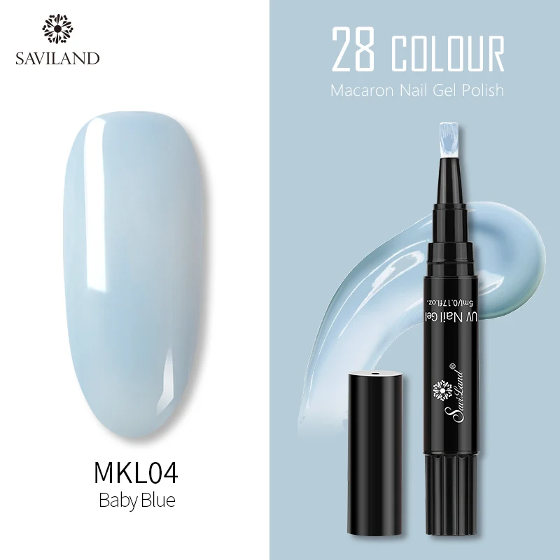 MKL04 SAVILAND 28 цветов блеск Макарон гель лак для ногтей ручка замочить от лак для ногтей праймер верхнее покрытие УФ гель лак для нейл-арта инструменты - Цвет: MKL04