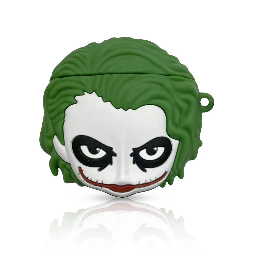 B Забавный 3D Мультфильм Темный рыцарь клоун фигурка кукла Джокер силиконовый чехол для Airpods 1/2 чехол для наушников аксессуар для Airpods - Цвет: B