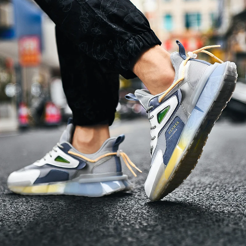 New Trendy Men Sports Shoes High Quality Solid Color Breathable Fashion Wear-resistant Outdoor Shock-absorbing | Спорт и развлечения
