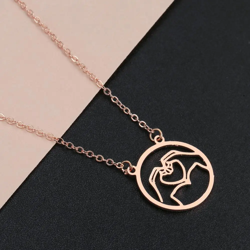 Чандлер из нержавеющей стали девушка фигура ожерелье профиль выдалбливают чокер