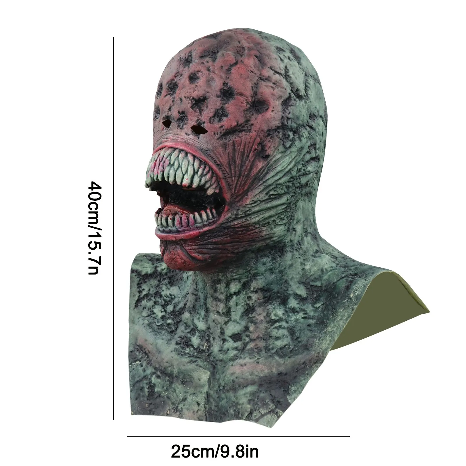 

Creepy Halloween Funny Masks Headdress Terror Devil Fashion Green Skin With Scary Teeth Adults Kids Mask Props Headgear Toys #5