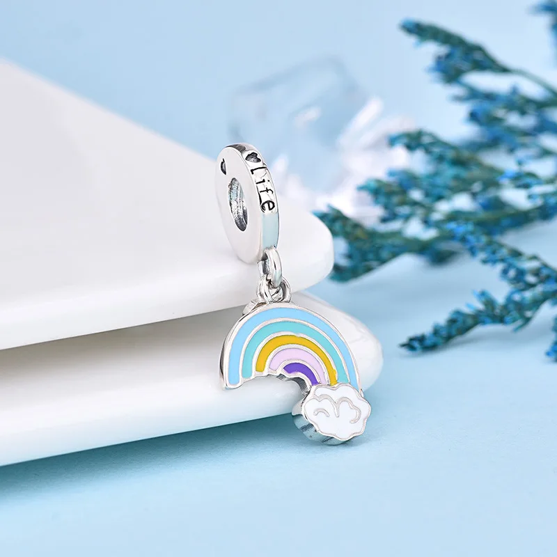CodeMonkey 100% Серебро S925 пробы Радужный Шарм бусины подходят оригинальный дизайн