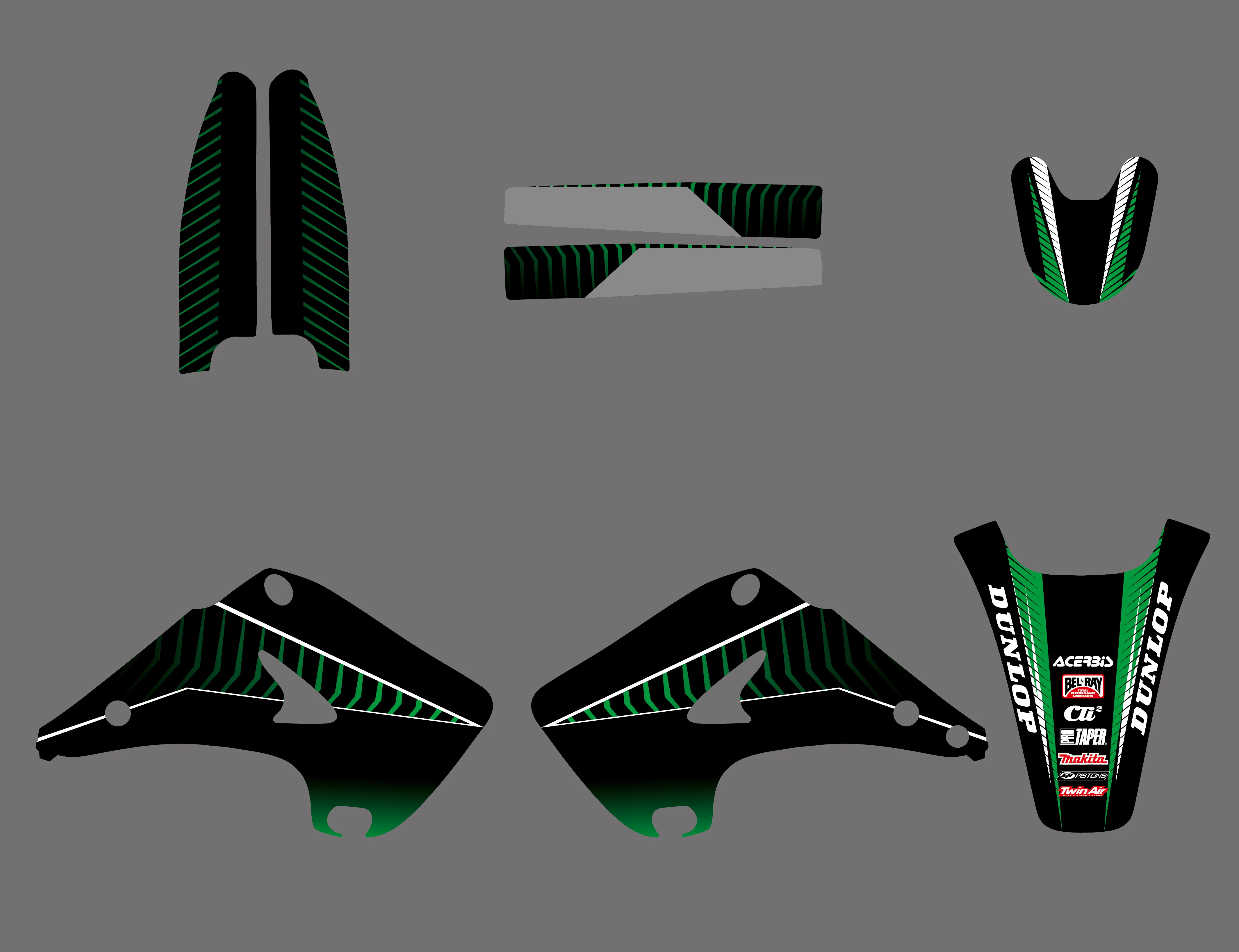 Графические наклейки командного мотоцикла для Kawasaki KX125 KX250 KX 125 250 2002 2004 2005 2006 2007 2008