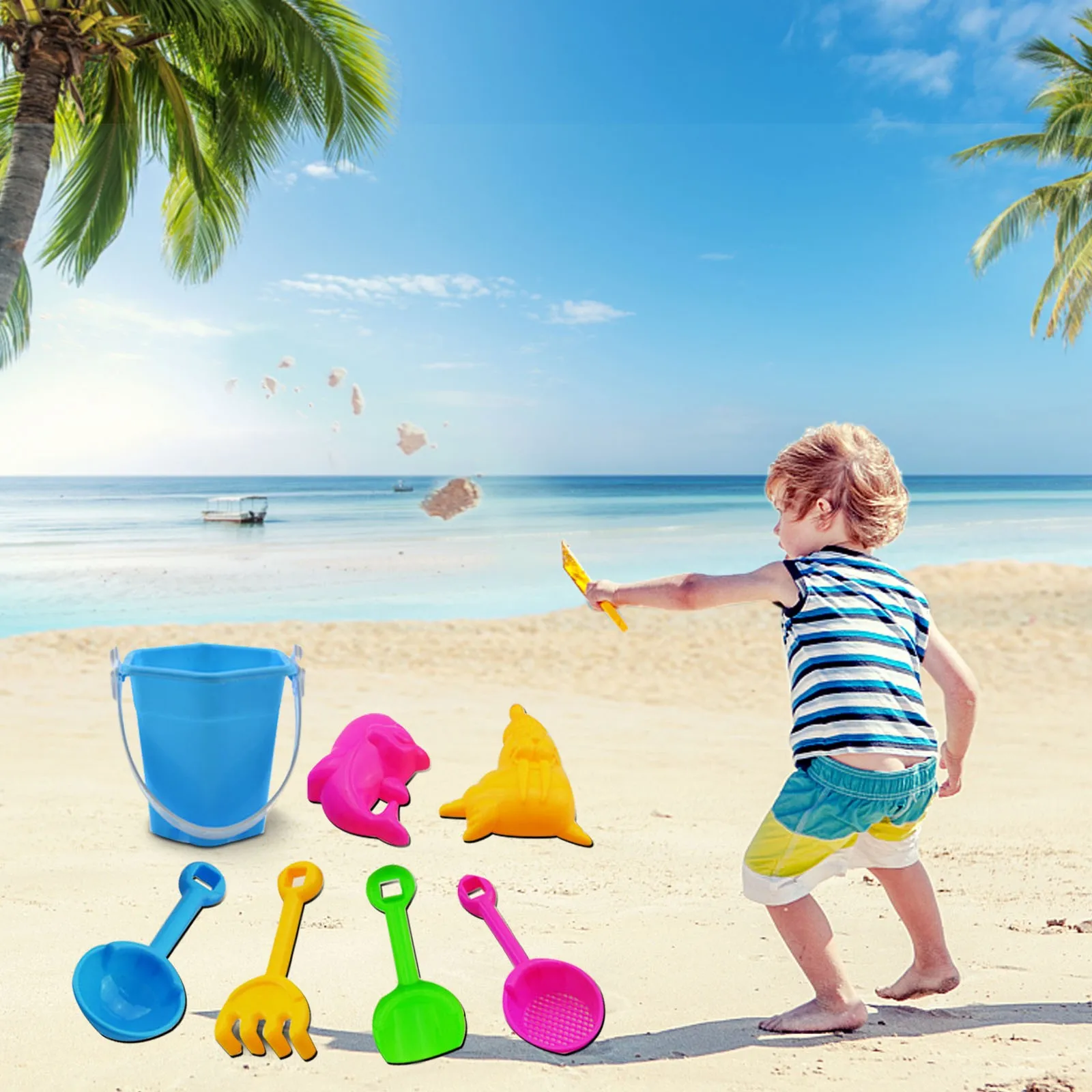 Juguetes de Playa de 7 piezas, juego de arena, arena, juguete de verano para exteriores, hebra Speelgoed, gran oferta, 2021-0