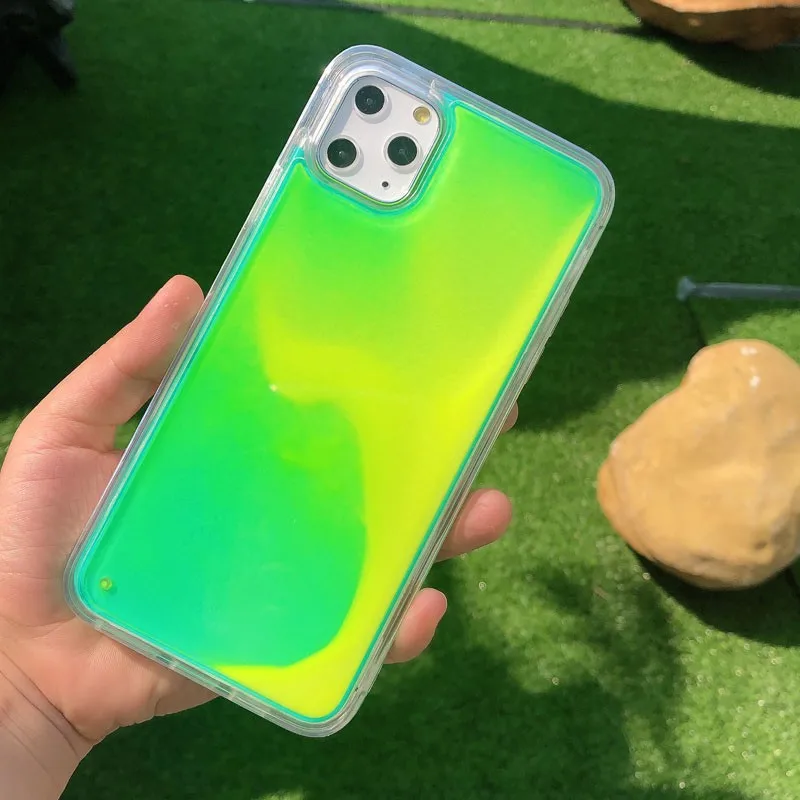 2019 INS стильный светящийся неоновый защитный чехол для телефона в темноте жидкий