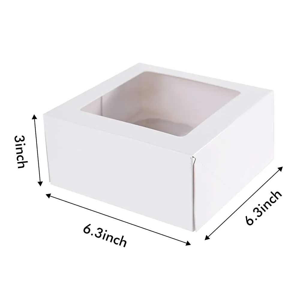 

White Cupcake Box White 4 Holds Paper Cupcake Boxes With Window Cardboard Insert Container Kitchen Disposable Cake Gifts Boxes