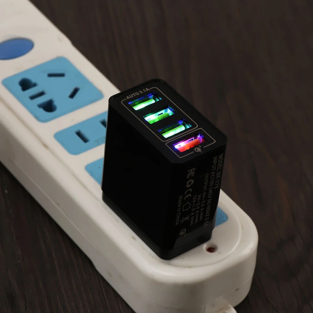 4 Мульти порт QC 3 0 кабель для быстрой зарядки с светодиодный дисплей USB