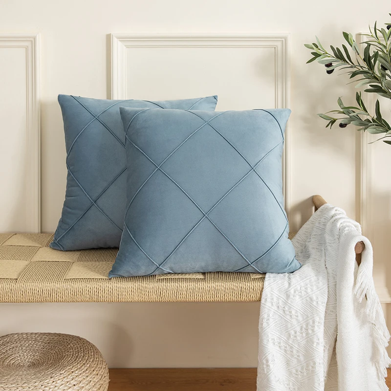 

JUNBIE Nordic Pillow Cases Cushion Covers for Lving Room Luxury Solid Color Velvet Pillowcases Home Decoration