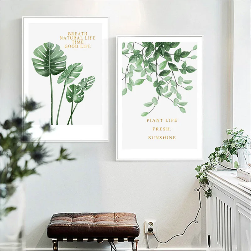 

modern Botany posters canvas Home decoration letter painting Printing Large art print poster aestheticGreen plants