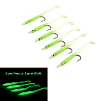 10pcs durable portable luminous swim lead jig head fish eel lure artificial soft bait worm barbed hook
