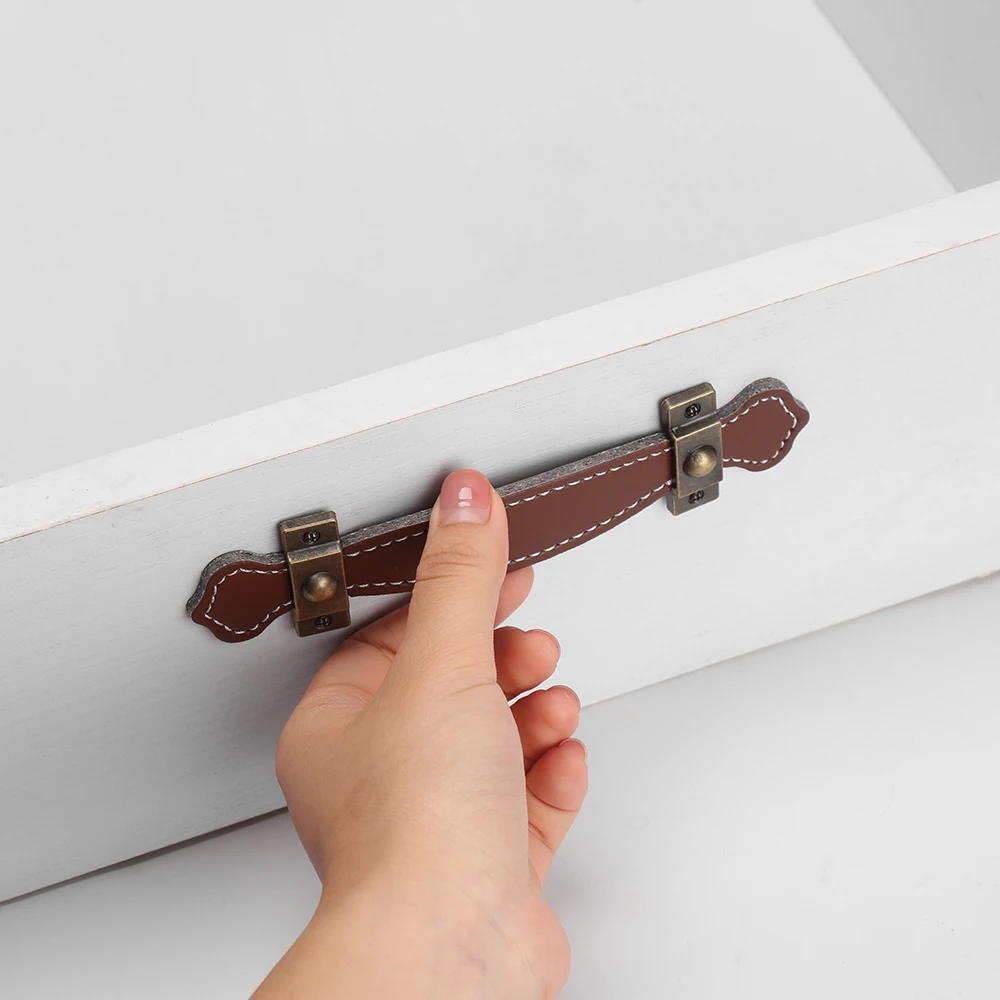 1 шт. ручки для кухонного шкафа из искусственной кожи дверных ручек мебельная